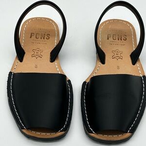 Pons Women's Black Leather Sandals